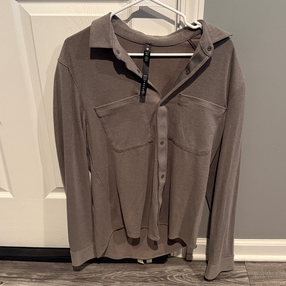 lululemon athletica Men's Casual Beige Button Down Shirt